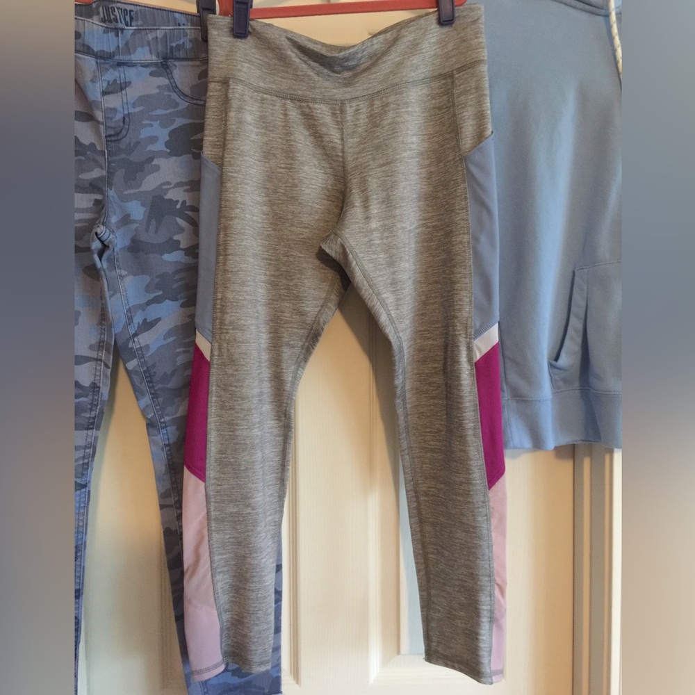Old Navy Girl’s PLUS 14 Active Leggings w/ Pockets Gray, Blue, Violet, Pink